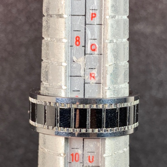 Tungsten and Black Titanium Ring - Picture 2 of 2